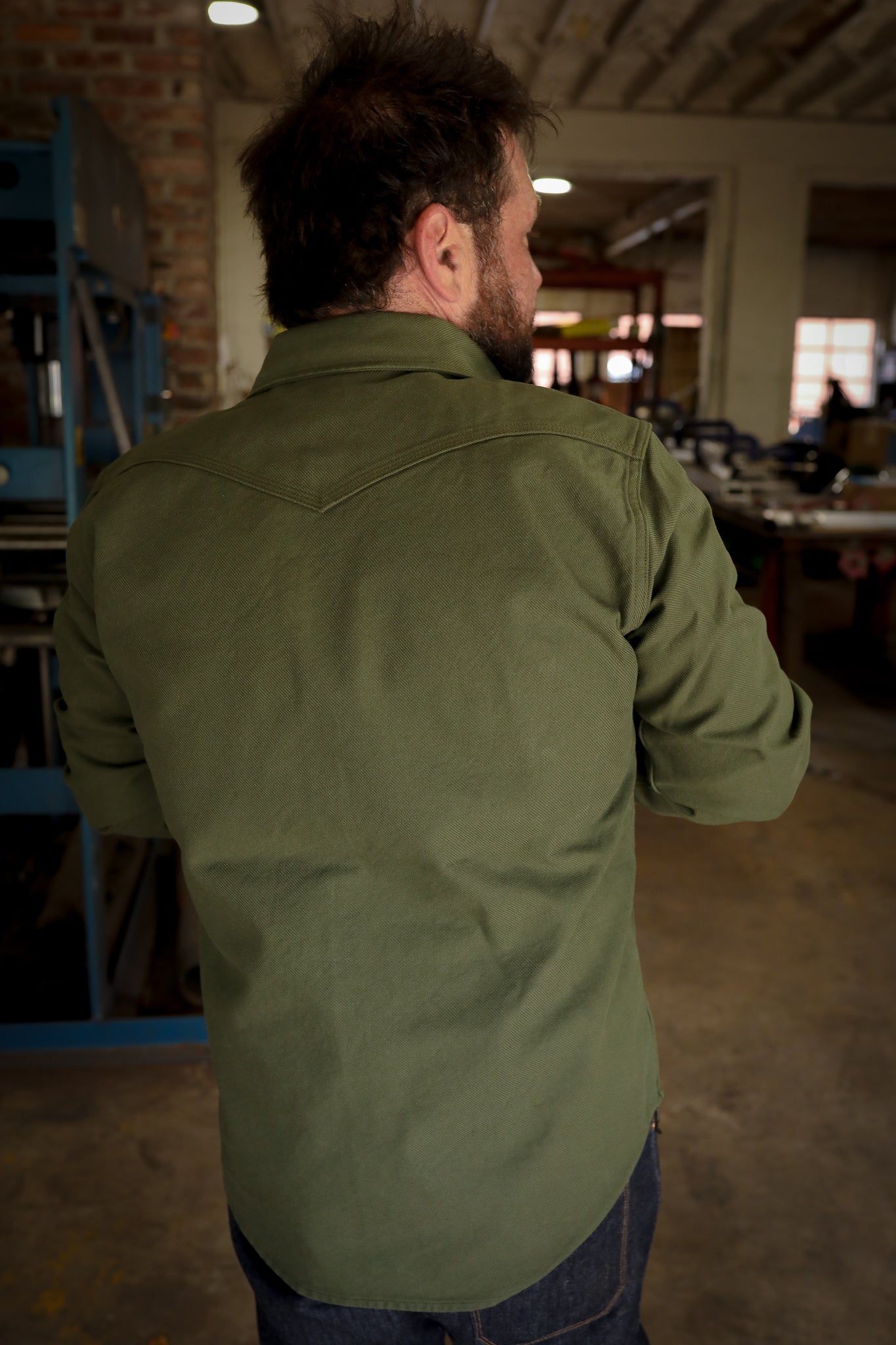 13oz Military Serge Western Shirt - Olive