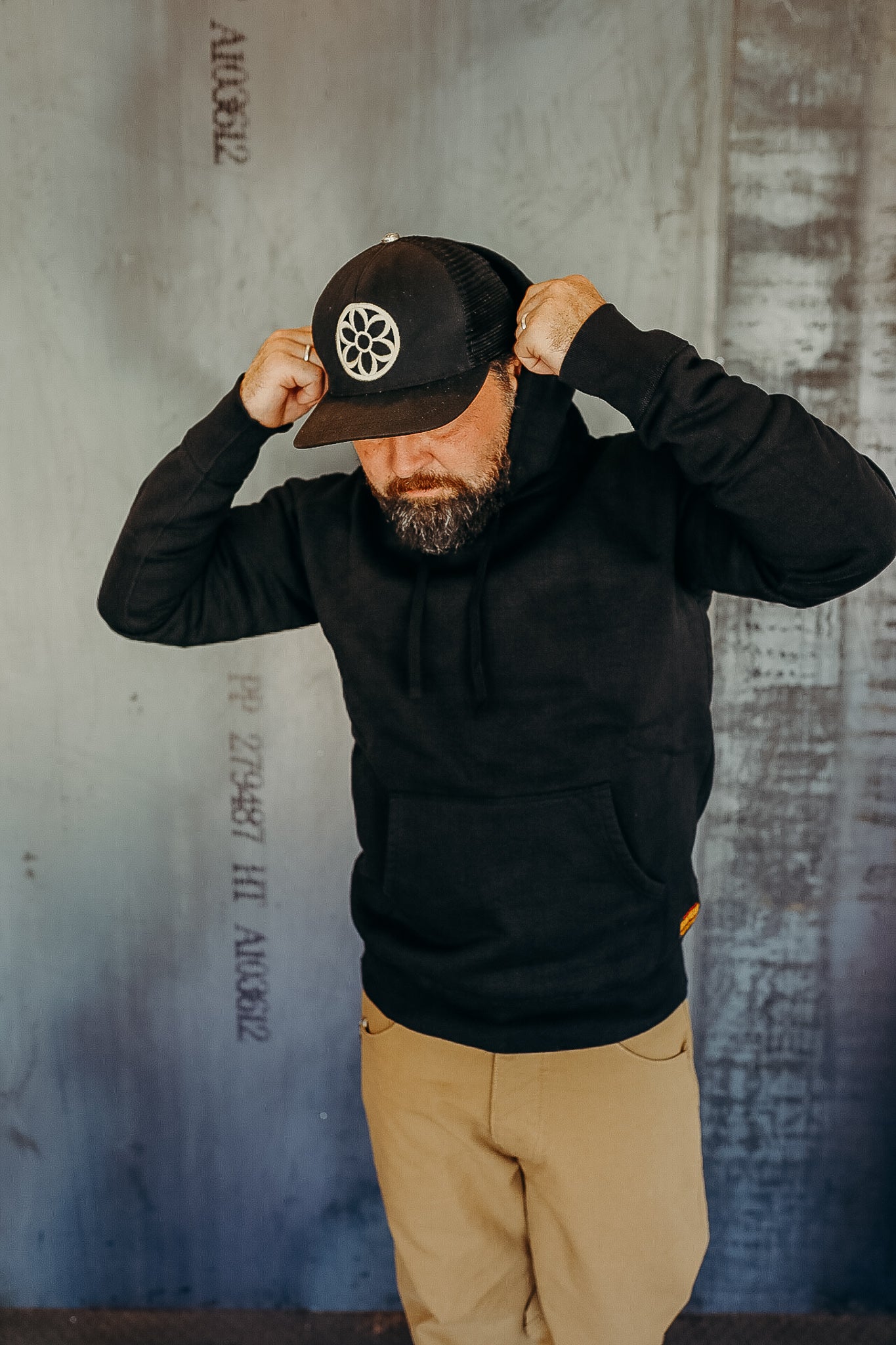14oz Ultra Heavyweight Loopwheel Cotton Hoodie - Black IHSW-49-BLK