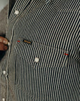 12oz Hickory Stripe Western Shirt - Indigo IHSH-07-IND