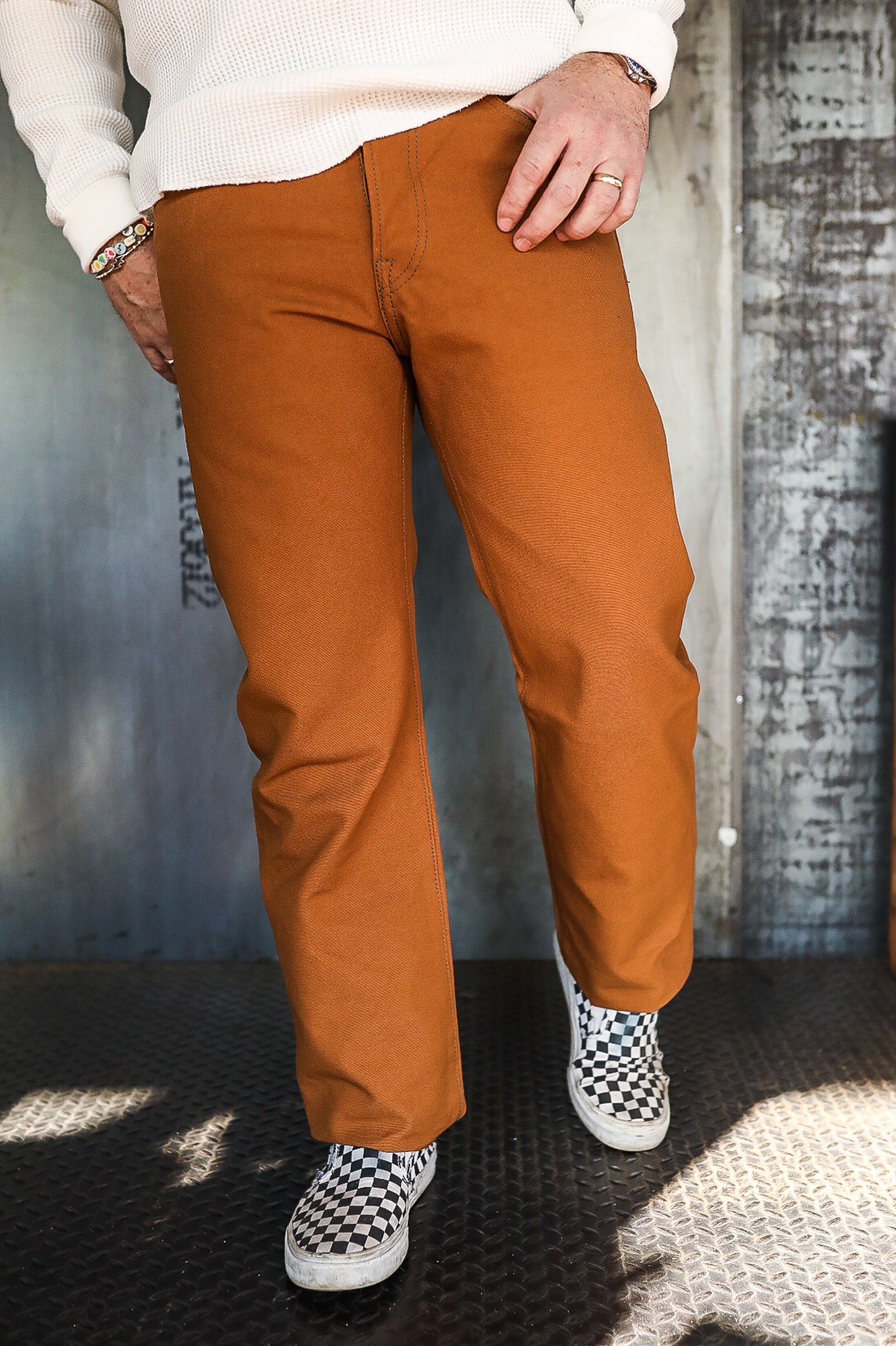 Trousers 2036- Cotton100% Denim- Red Stitch