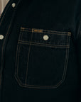 12oz Selvedge Denim Work Shirt With Snaps - Indigo Overdyed Black