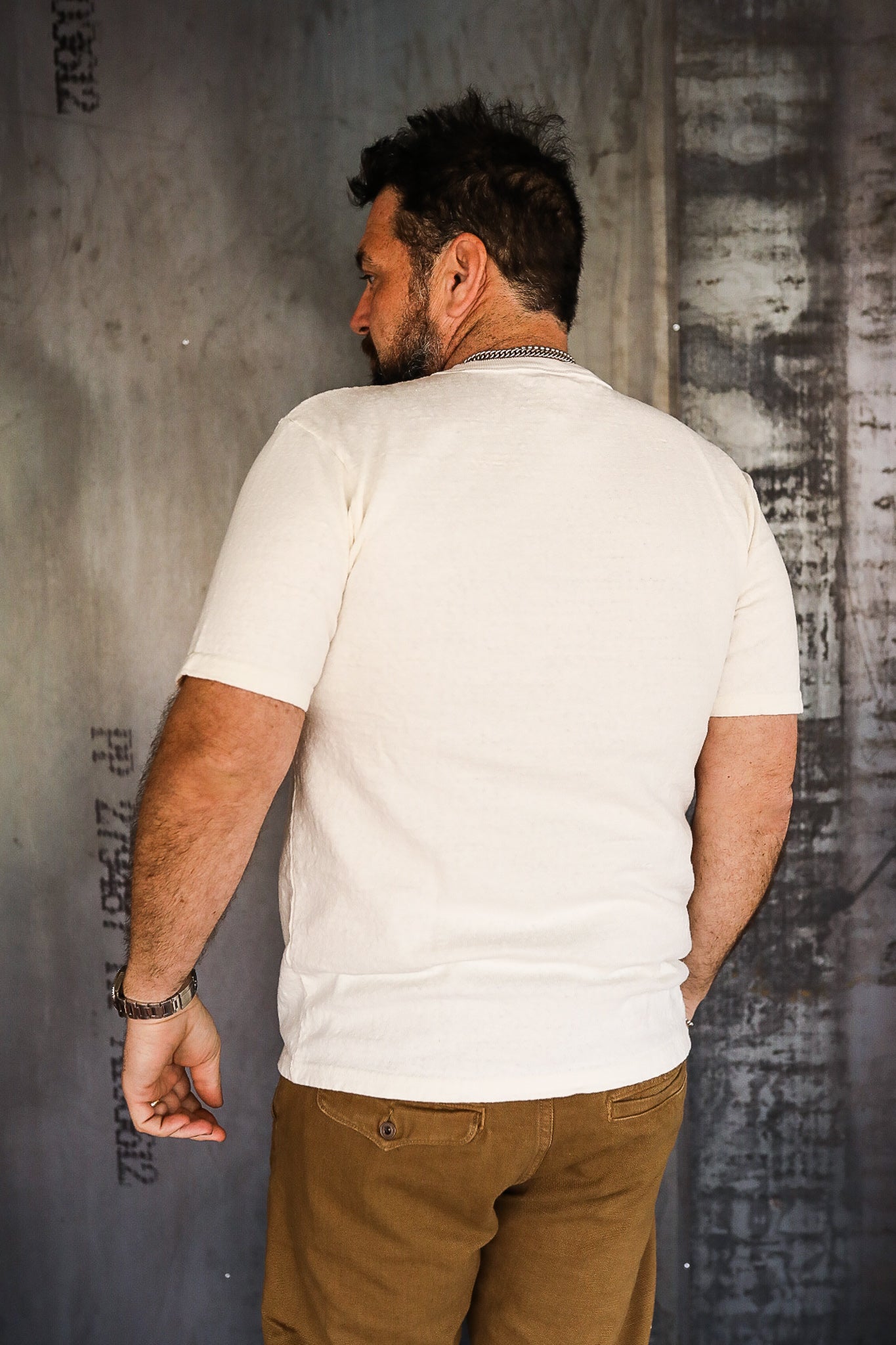 No. 8 Slub Nep Short Sleeve T-Shirt - White
