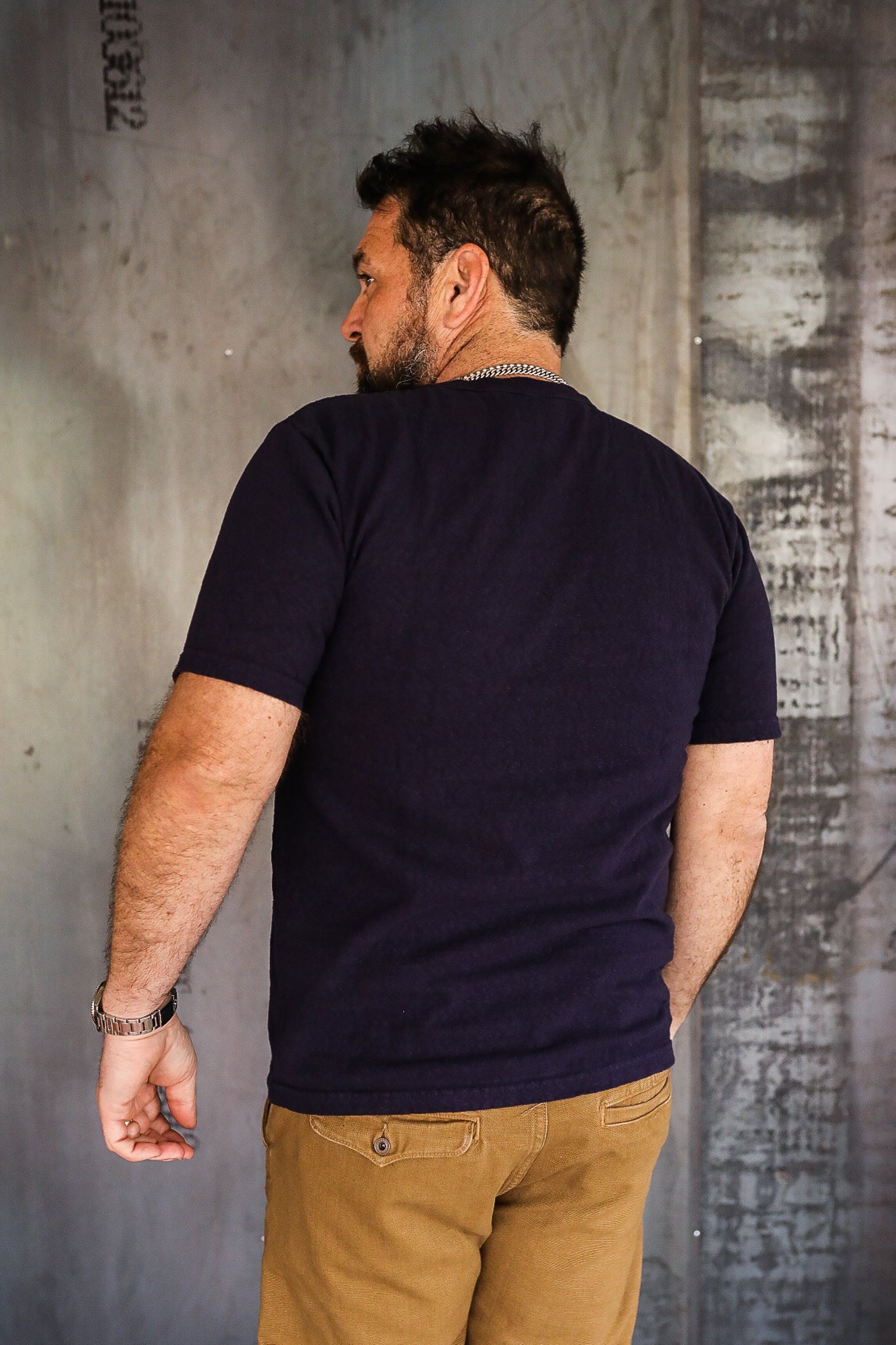 No.8 SLUB NEP SHORT SLEEVE T-SHIRT - NAVY