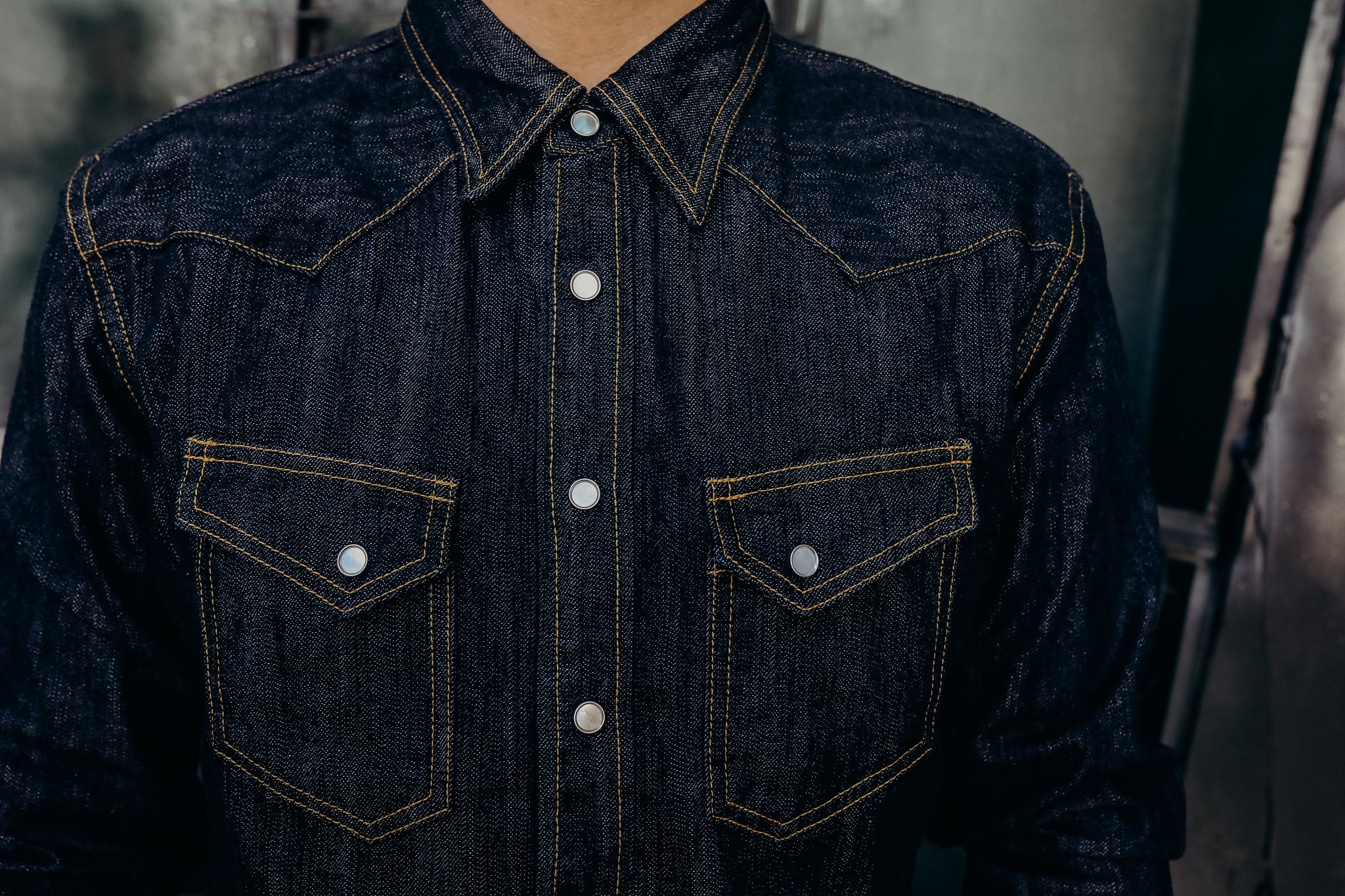 Flat Head Western Shirt - 10oz Indigo Denim