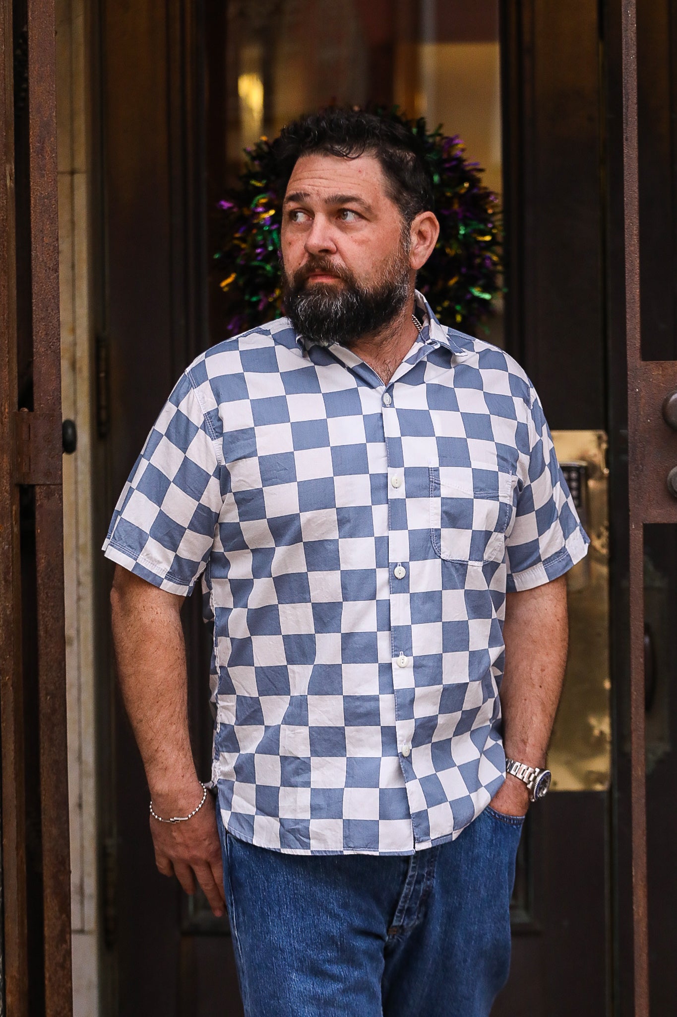 Hawaiian Check Shirt - Slate