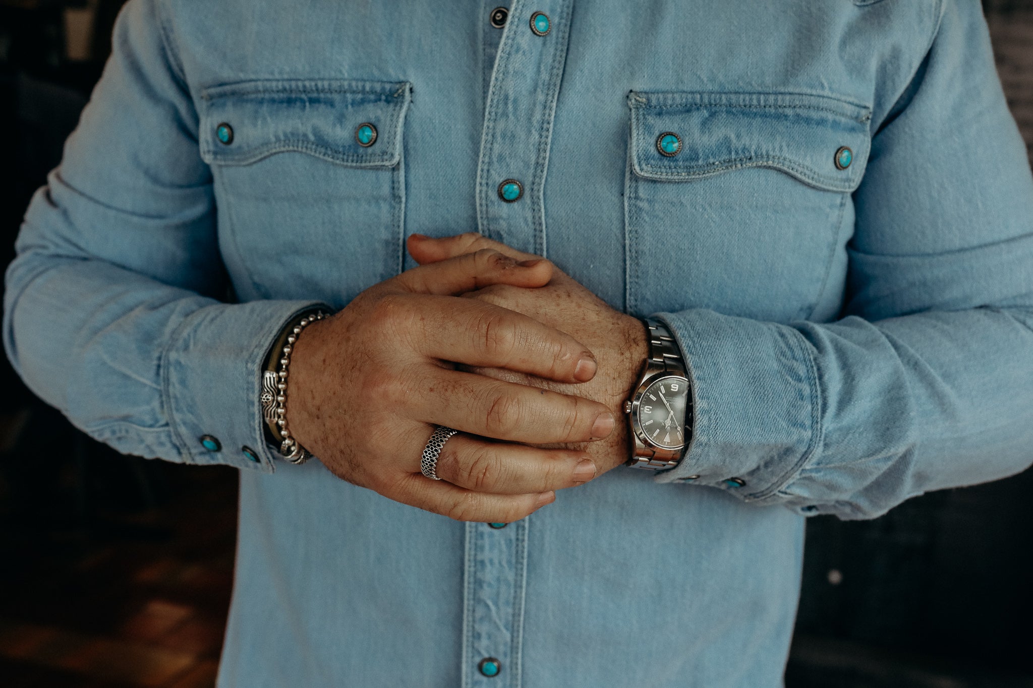 Modern western 11oz bleached denim