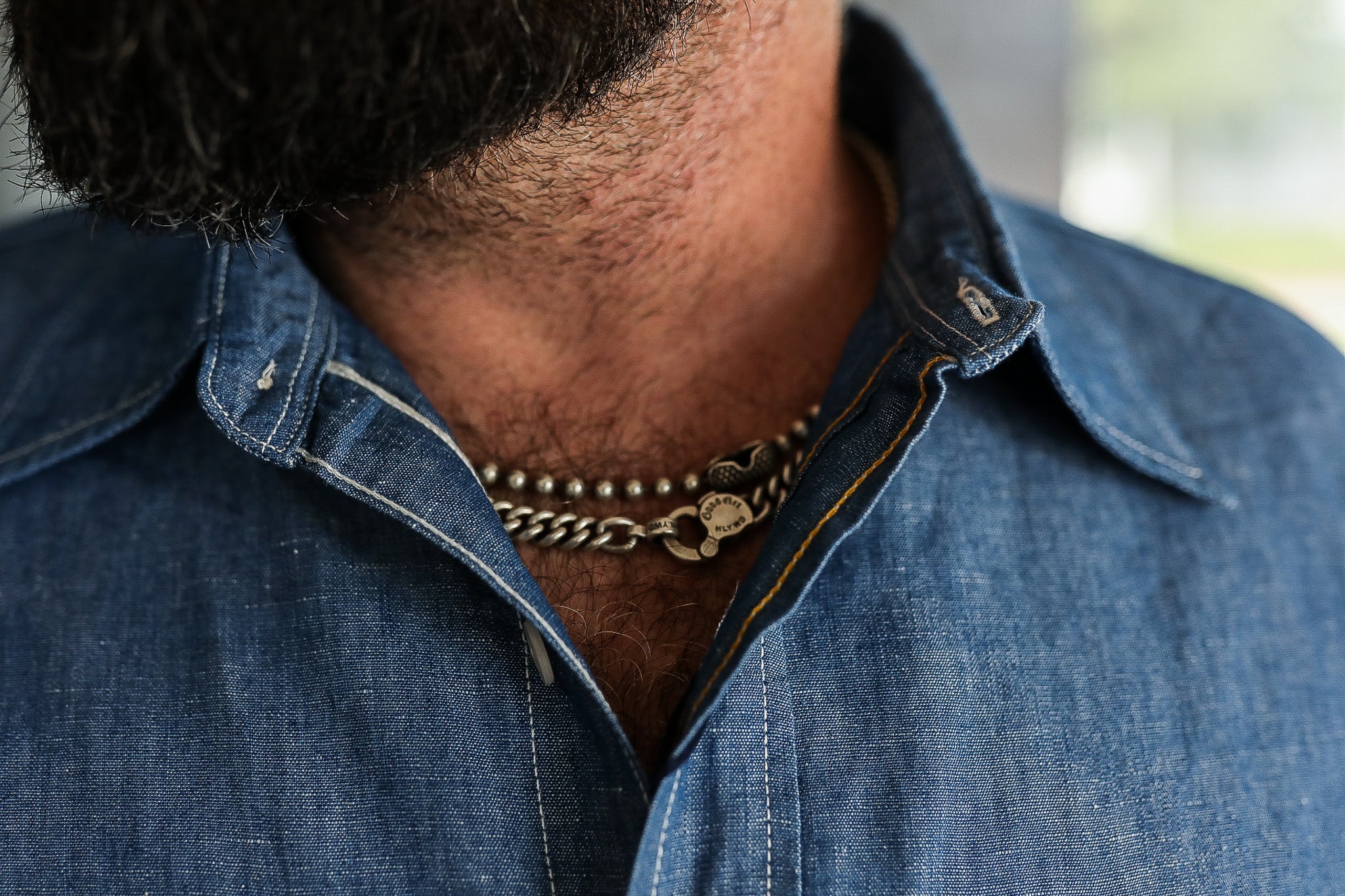 5oz Selvedge Cotton Linen Chambray Work Shirt - Indigo