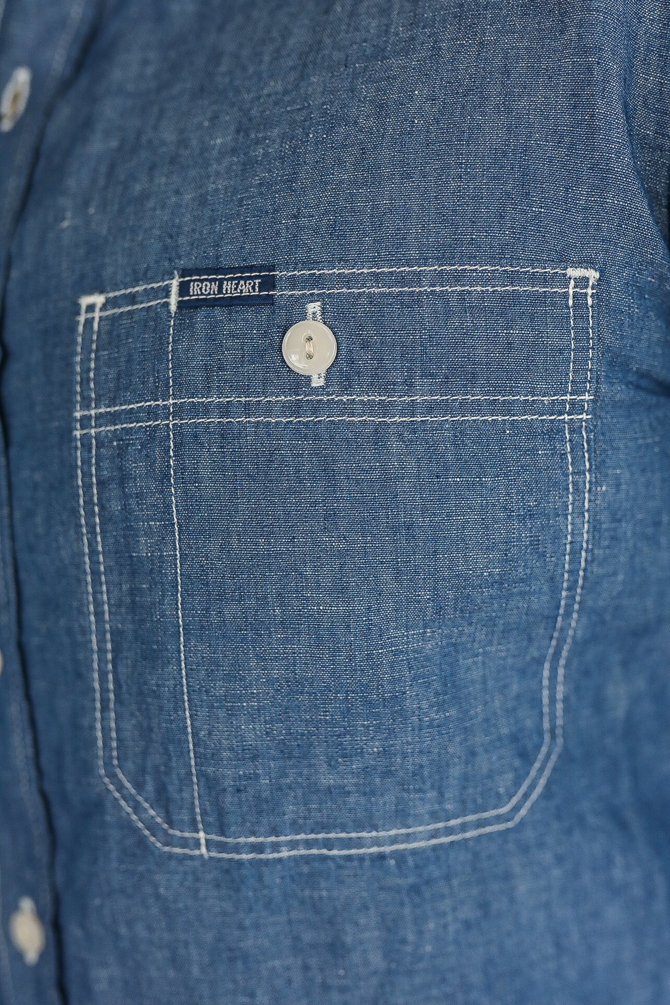 5oz Selvedge Cotton Linen Chambray Work Shirt - Indigo