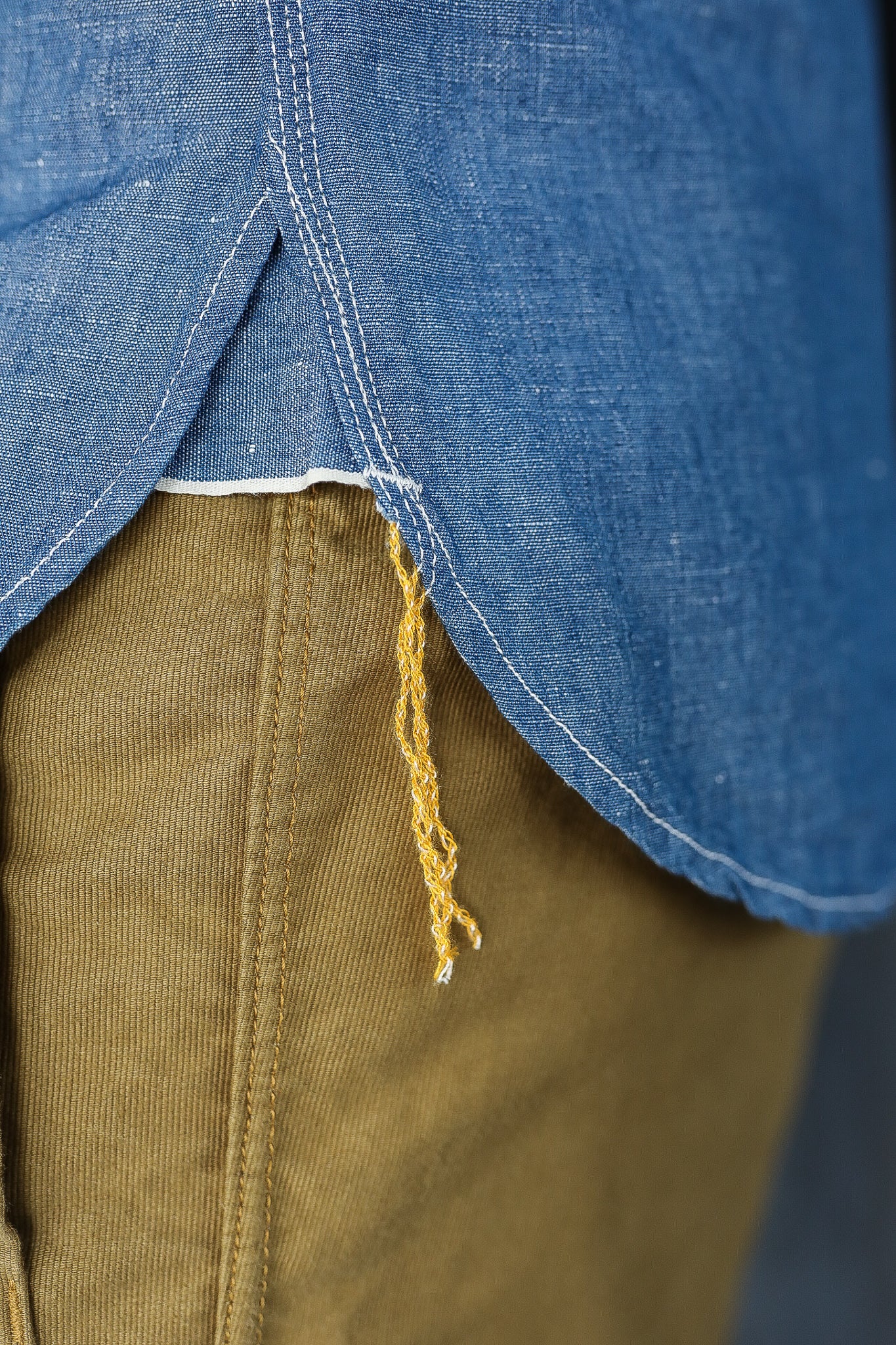 5oz Selvedge Cotton Linen Chambray Work Shirt - Indigo
