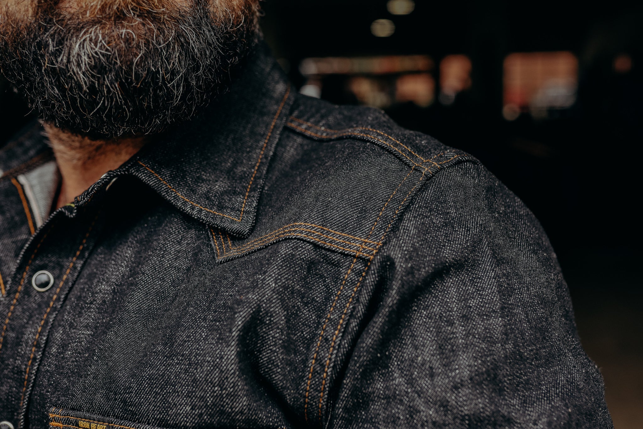 12oz Selvedge Denim Western Shirt - Black