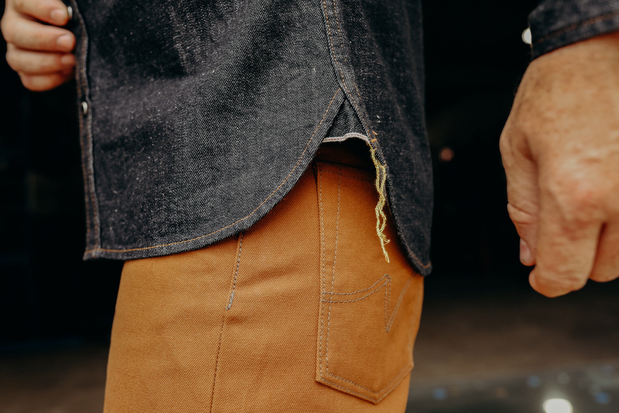 12oz Selvedge Denim Western Shirt - Black