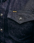 12oz Selvedge Denim Western Shirt With Tonal Stitching - Indigo IHSH-33-T