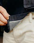 12oz Selvedge Denim Western Shirt With Tonal Stitching - Indigo