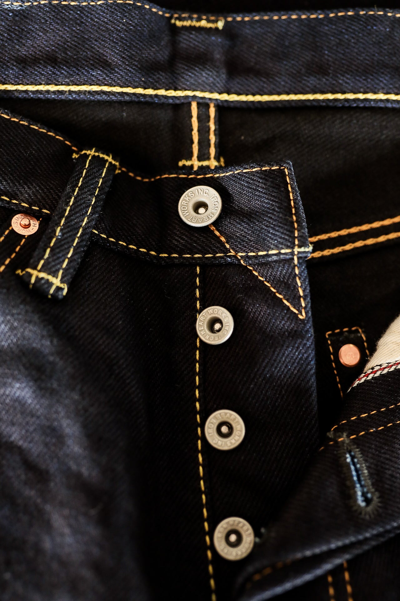 21oz 888 Selvedge Denim Jeans - Indigo/Black
