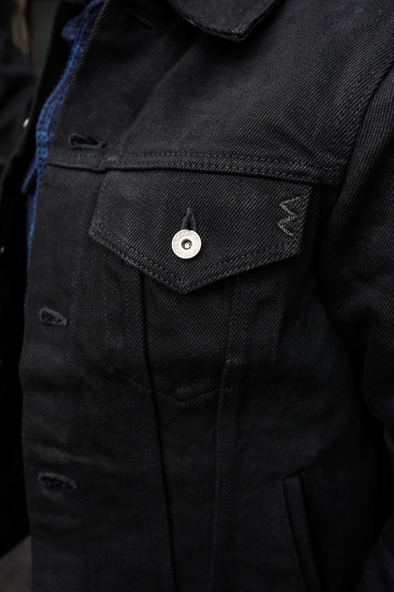 21oz Non-Fade Denim Modified Type III Jacket - Superblack