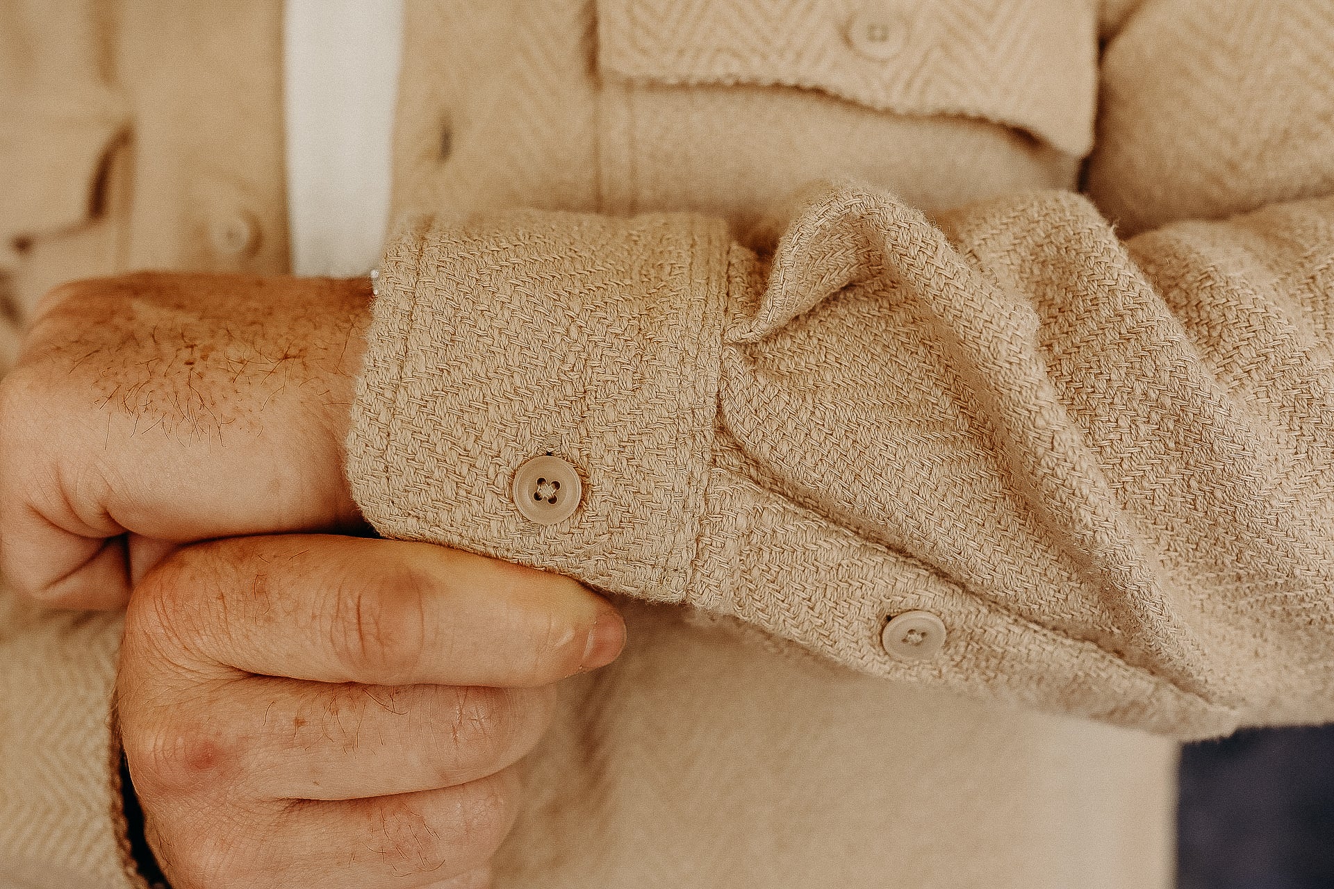 Shop Jacket - Khaki Jacquard