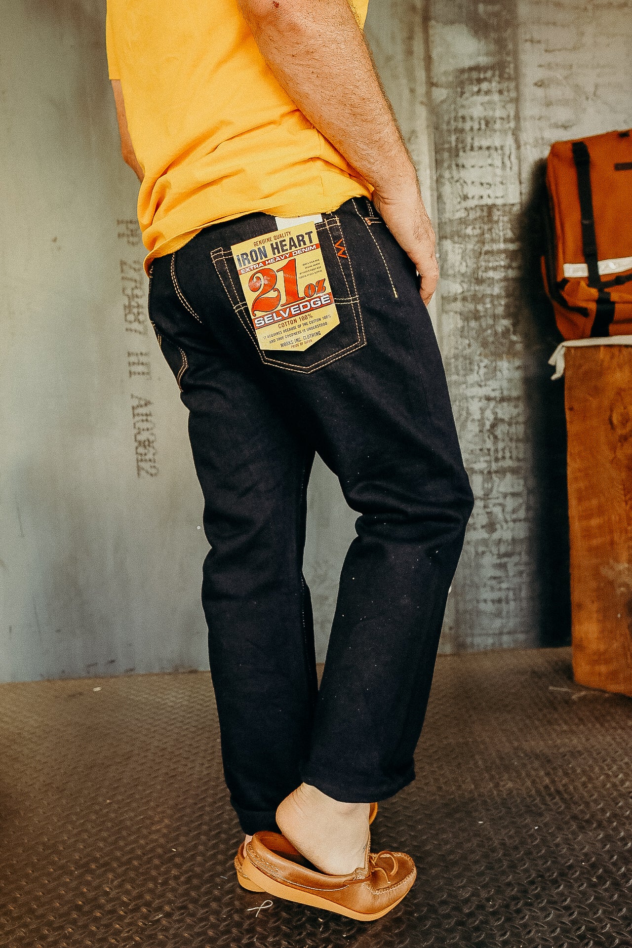 21oz 888 Selvedge Denim Jeans - Indigo/Black