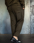 Drawstring Pant - Forest Wool Gabardine  koi