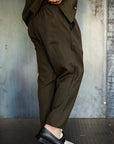 Drawstring Pant - Forest Wool Gabardine  koi