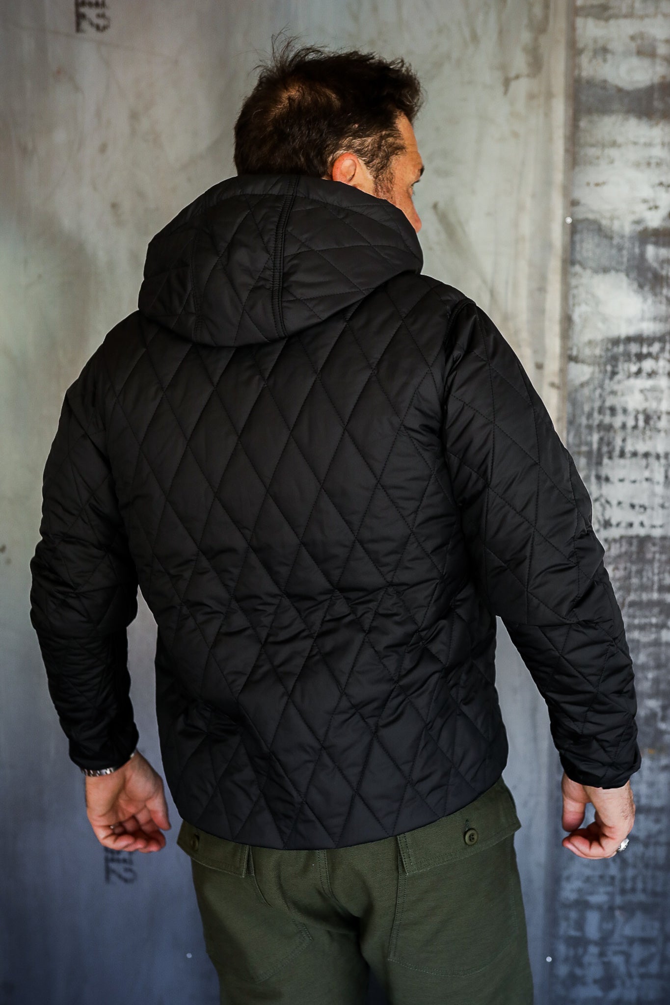Iron Heart Quilted Light Parka - Black