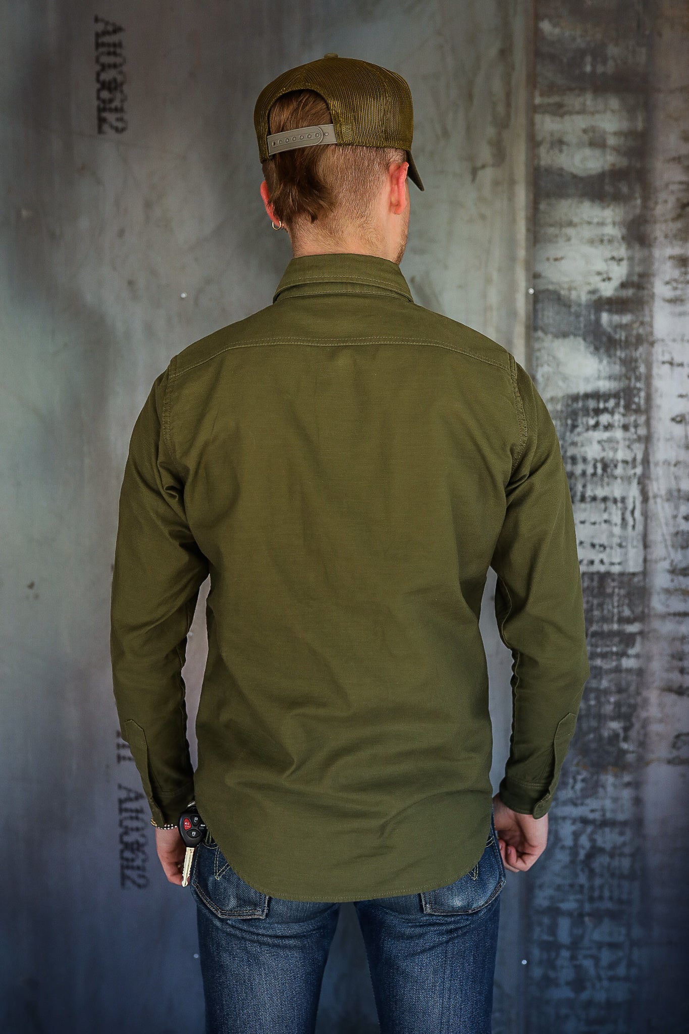 7oz Back Satin Military CPO Shirt - Green