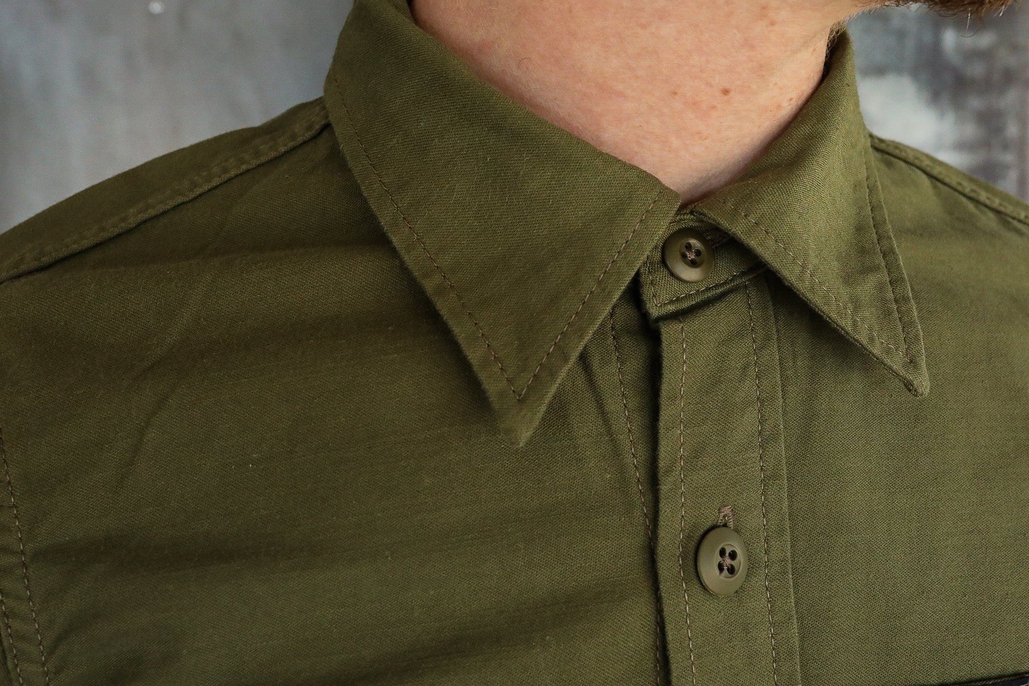 7oz Back Satin Military CPO Shirt - Green IHSH-328-GRN