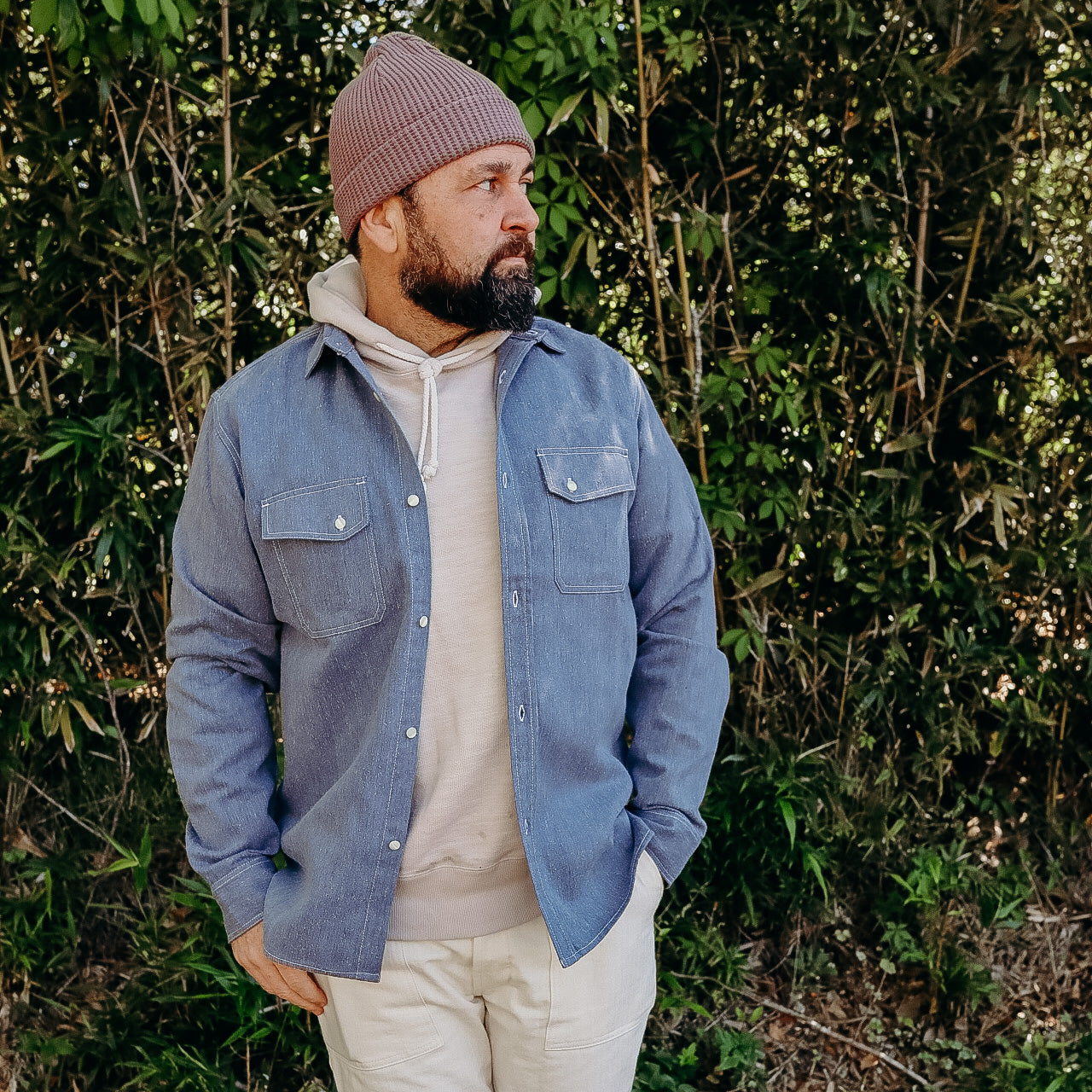 Crosscut Western- Cerulean Handloom Khadi Denim