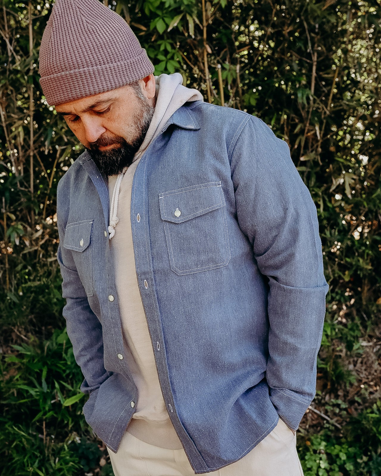Crosscut Western- Cerulean Handloom Khadi Denim