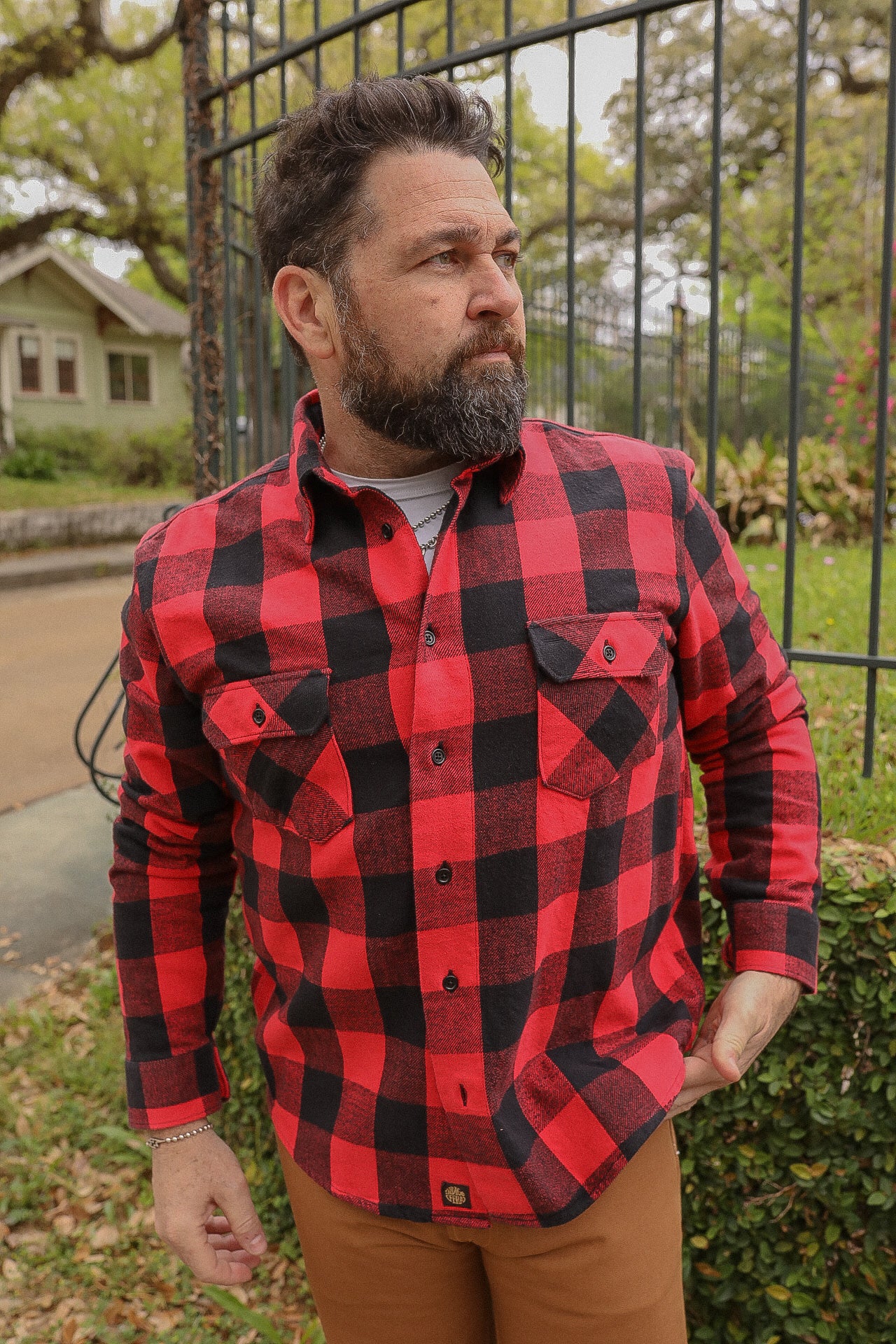 Norris Shirt -  Black / red