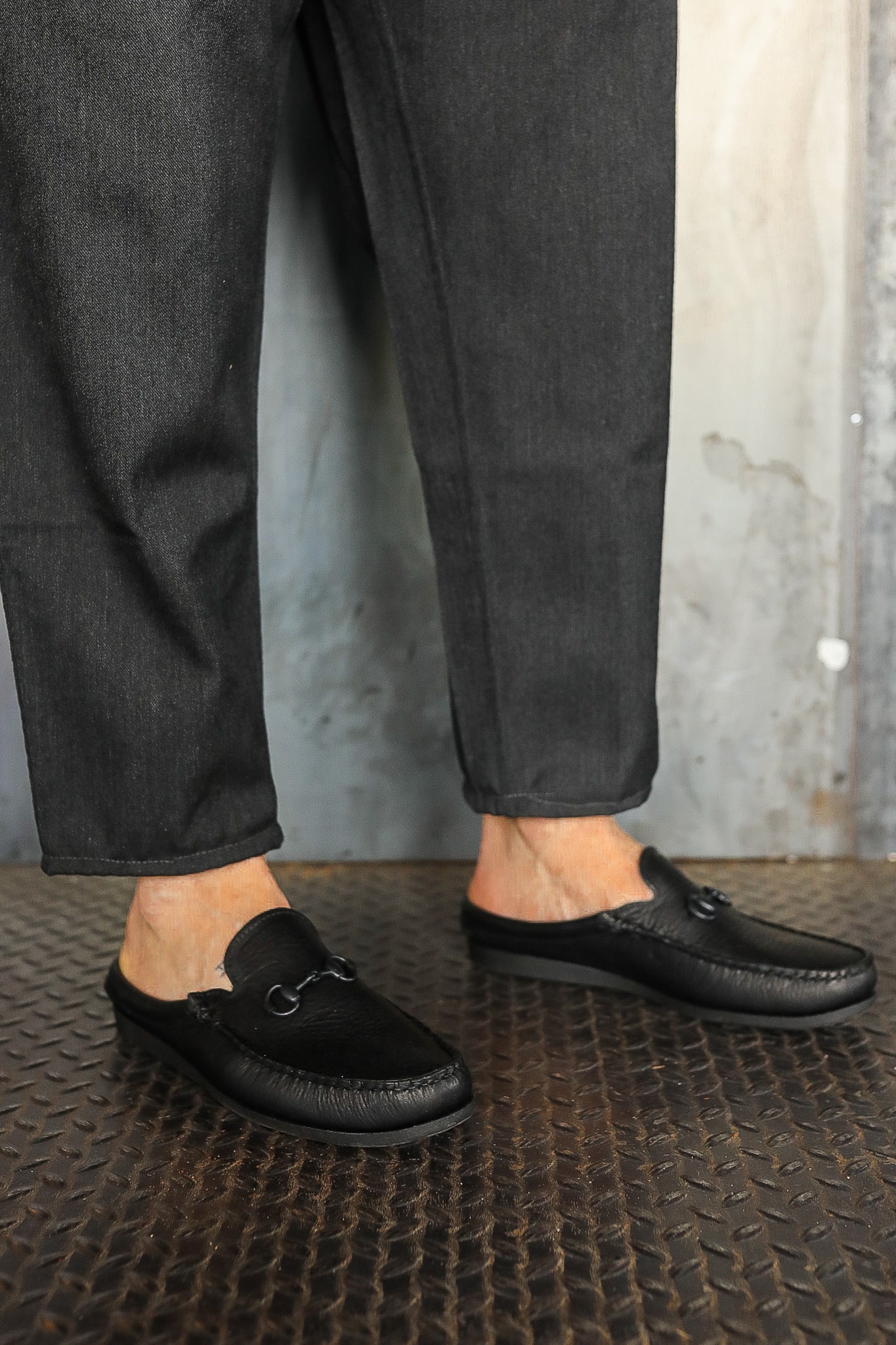 Easy Bit Moc Loafer in Black Grizzly