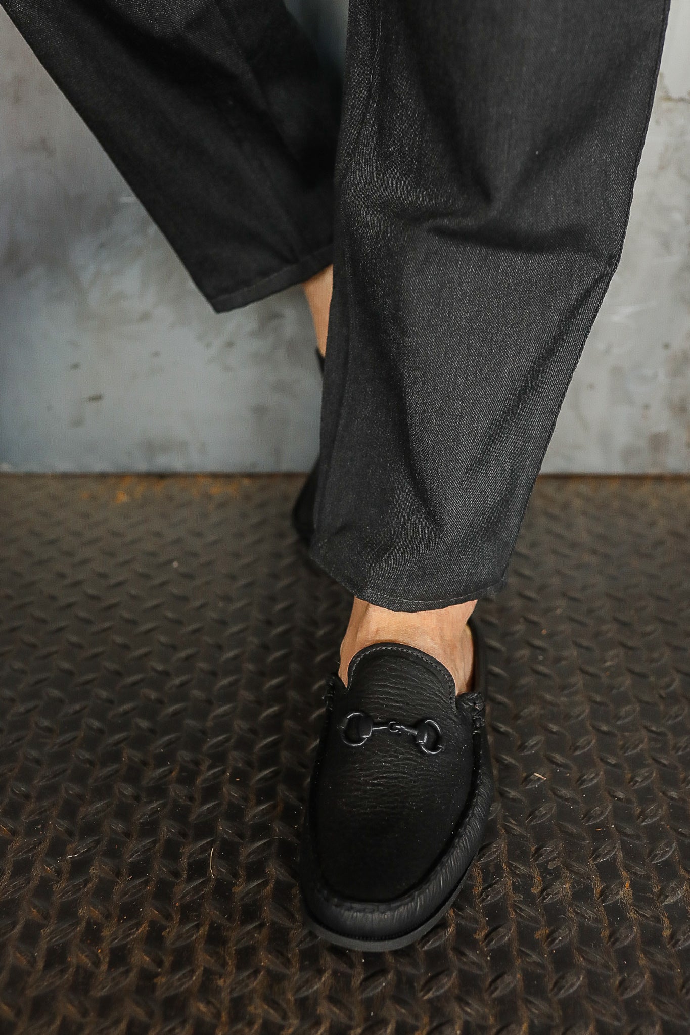 Easy Bit Moc Loafer in Black Grizzly