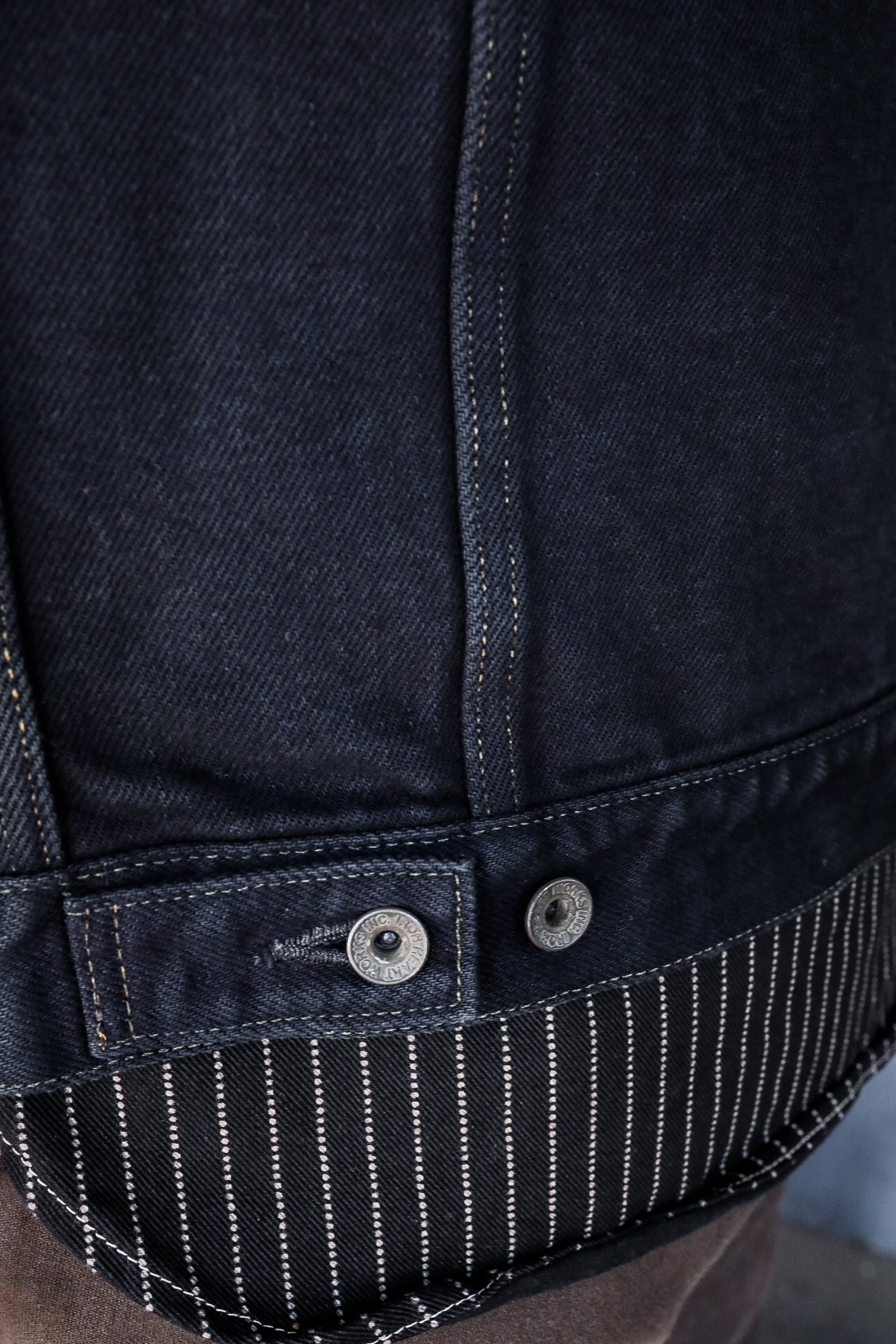 21oz Selvedge Denim Modified Type III Vest - Indigo Overdyed Black