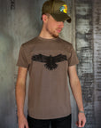 Kel T-Shirt Clay Soil Hawk Print