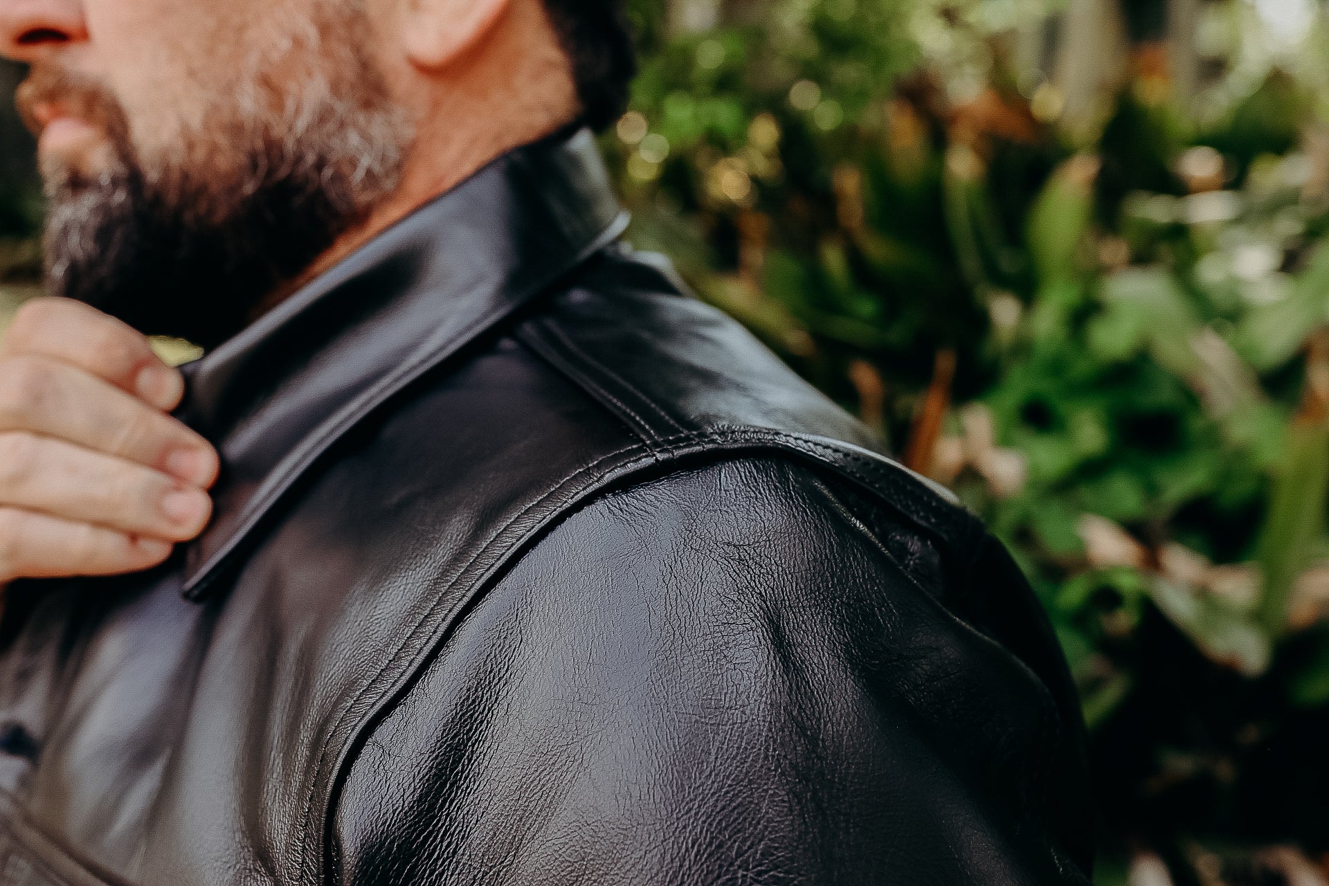 Japanese horsehide Modified Type III Jacket - Black (Tea-Core Dyed)