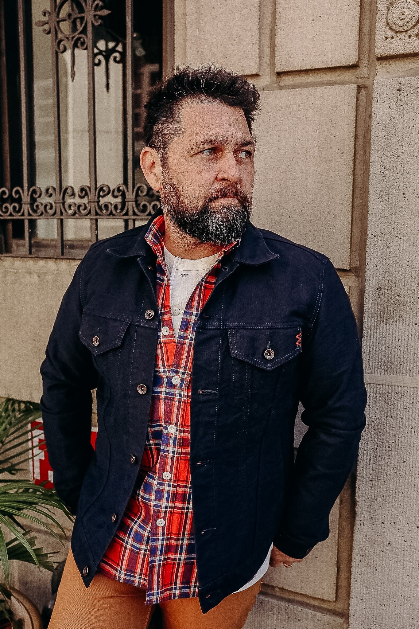 5oz Selvedge Madras Check Work Shirt - Red