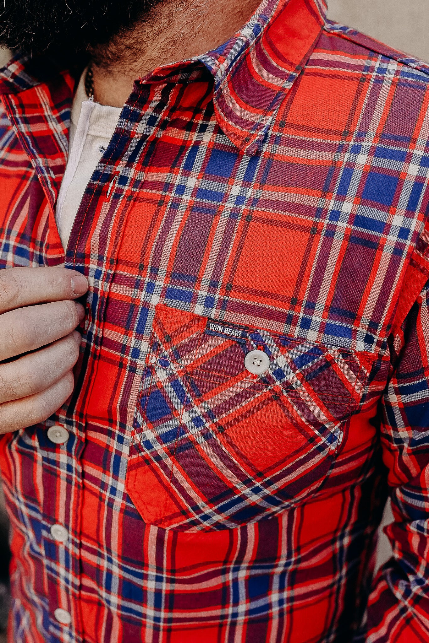 5oz Selvedge Madras Check Work Shirt - Red