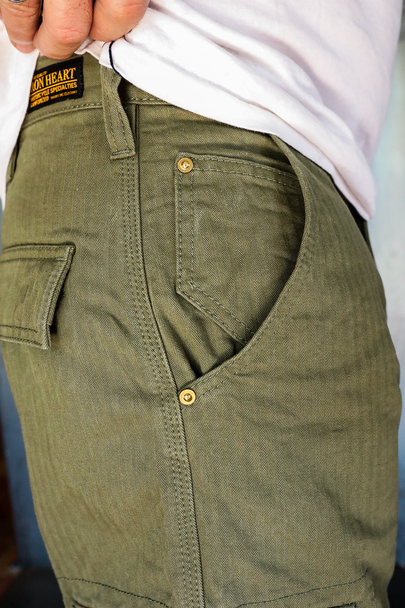 11oz Herringbone Cargo - Olive Drab Green IH-733-ODG – Iron Shop