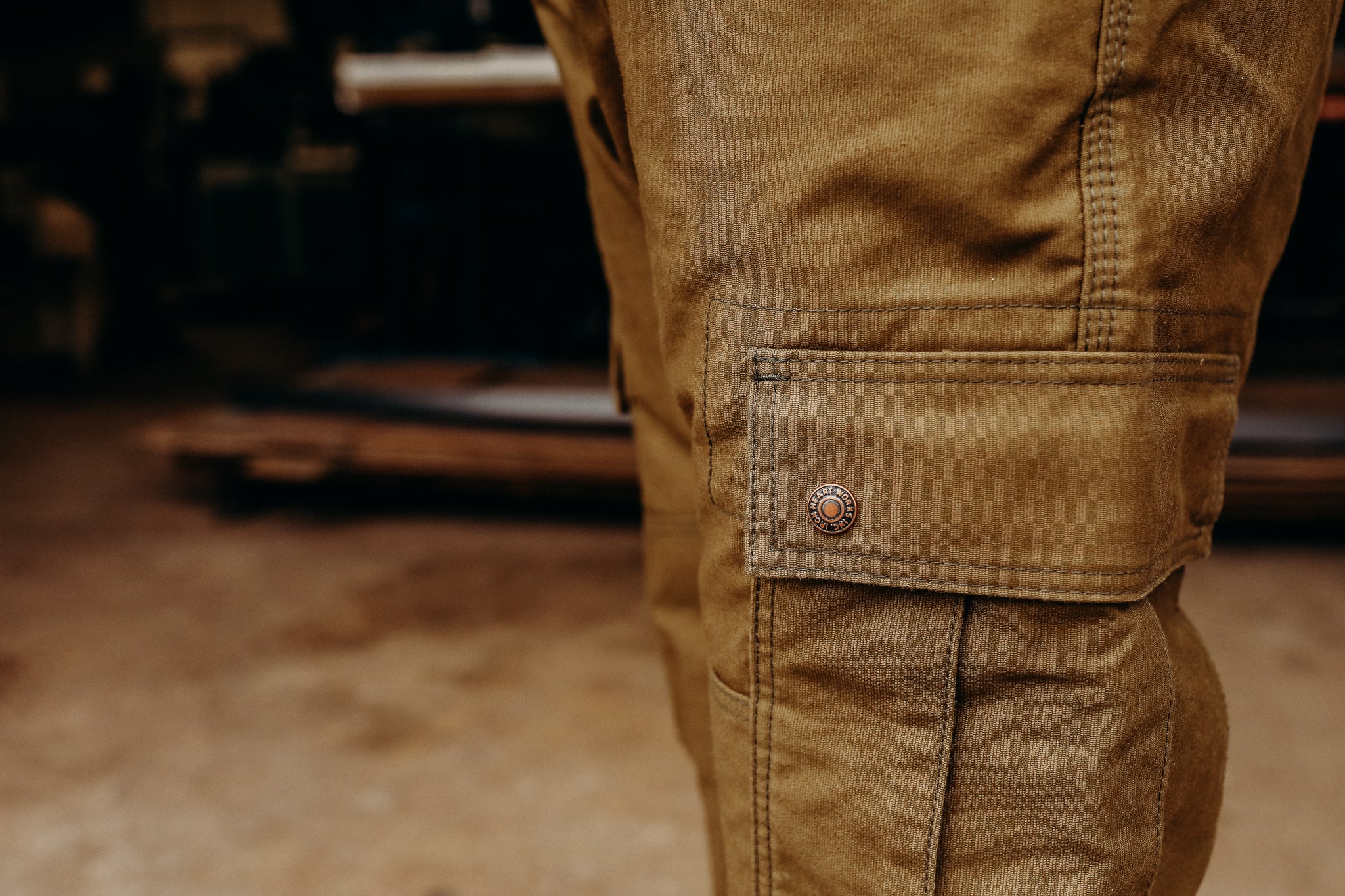 Iron heart 11oz Cotton Whipcord Cargo Pants - Olive