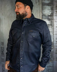 Hawley Leather Shirt - Navy