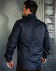 Hawley Leather Shirt - Navy