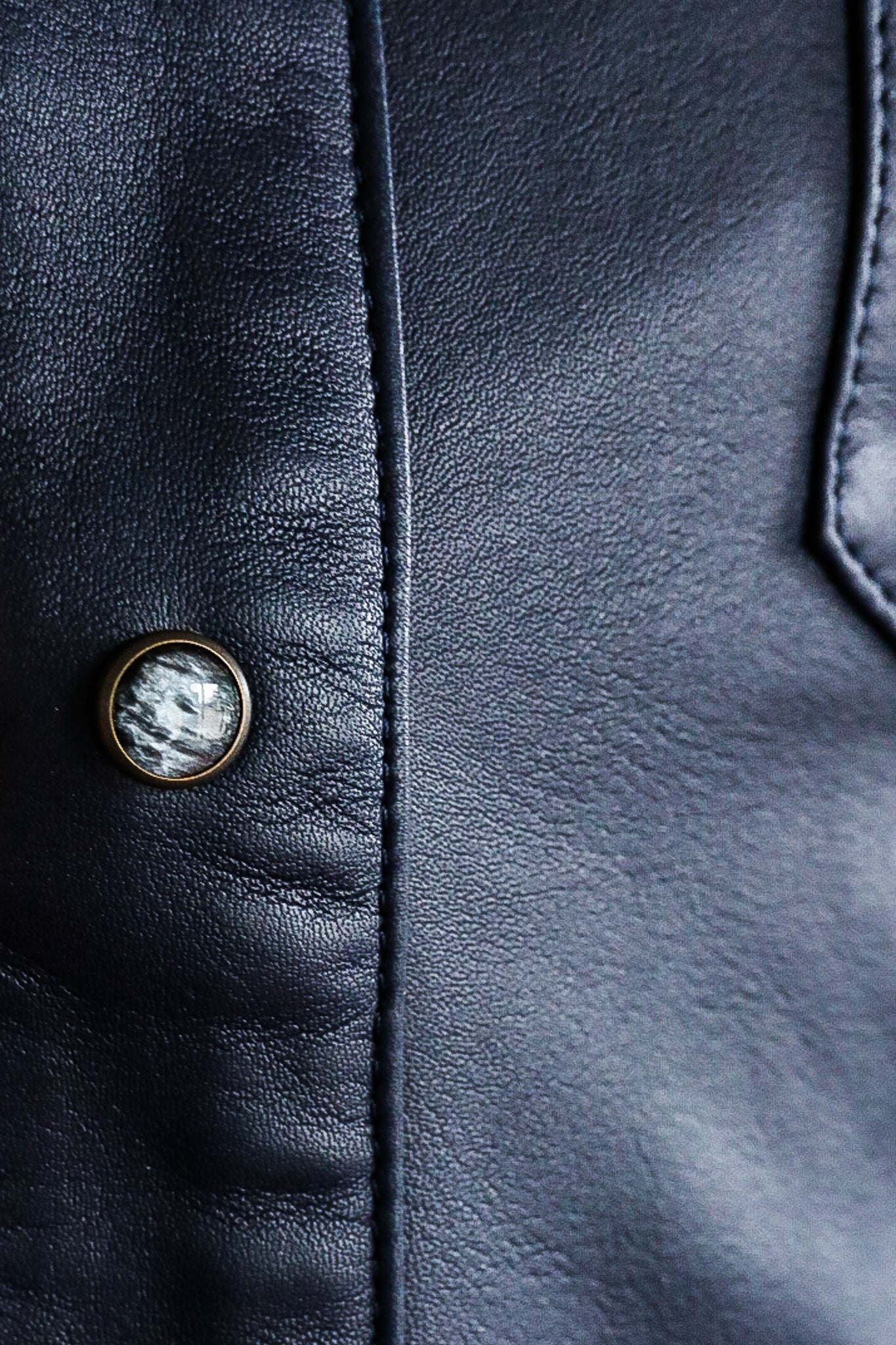 Hawley Leather Shirt - Navy