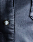 Hawley Leather Shirt - Navy