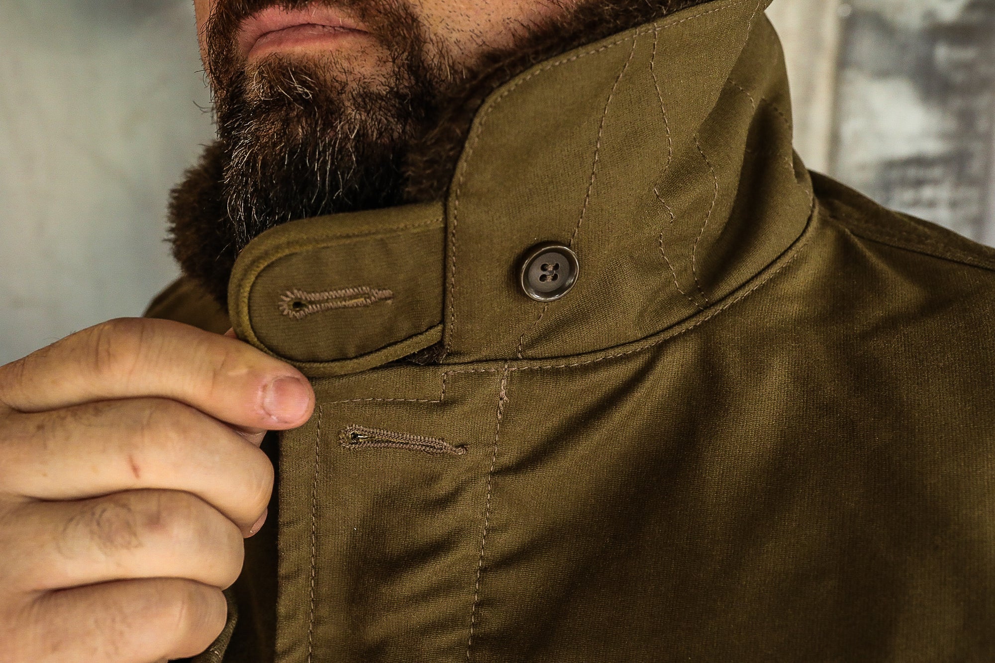 Oiled Whipcord N1 Deck Jacket - Army Green - IHM-37