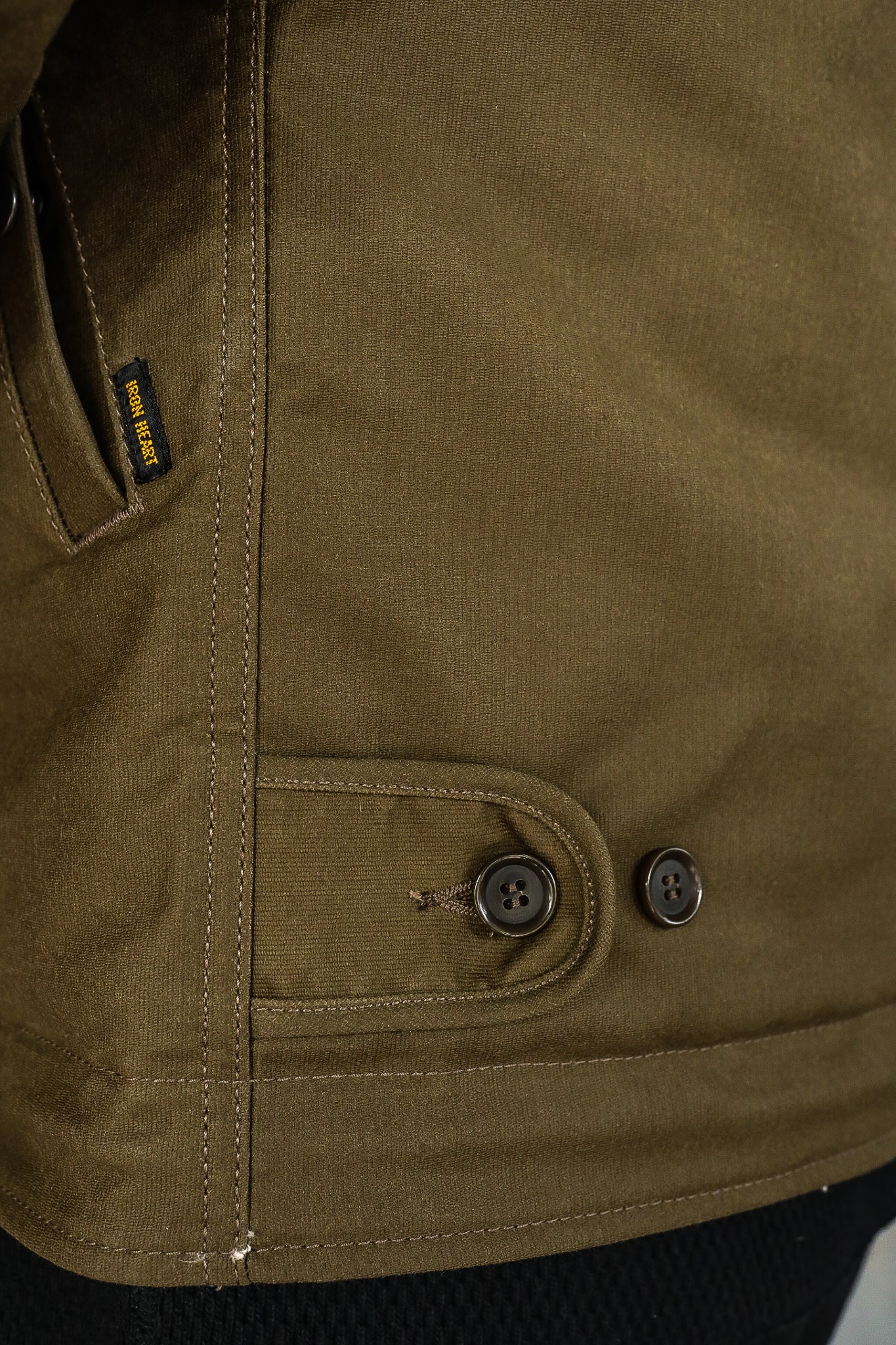 Oiled Whipcord N1 Deck Jacket - Army Green - IHM-37