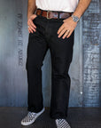 14oz Selvedge Denim Straight Cut Jeans 634S - Black/Black