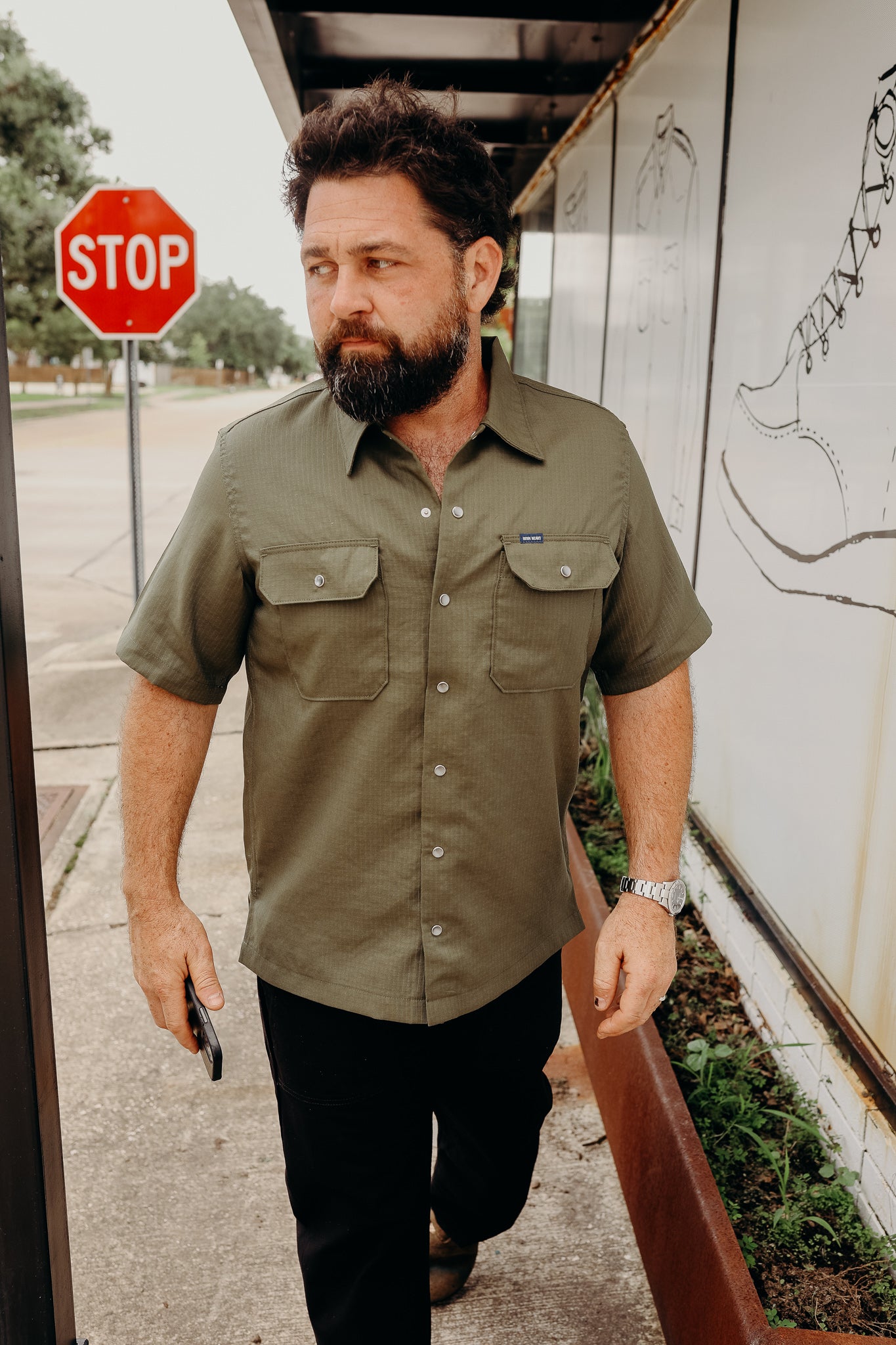 Ripstop Short Sleeved Mechanic Shirt - Green