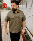 Ripstop Short Sleeved Mechanic Shirt - Green