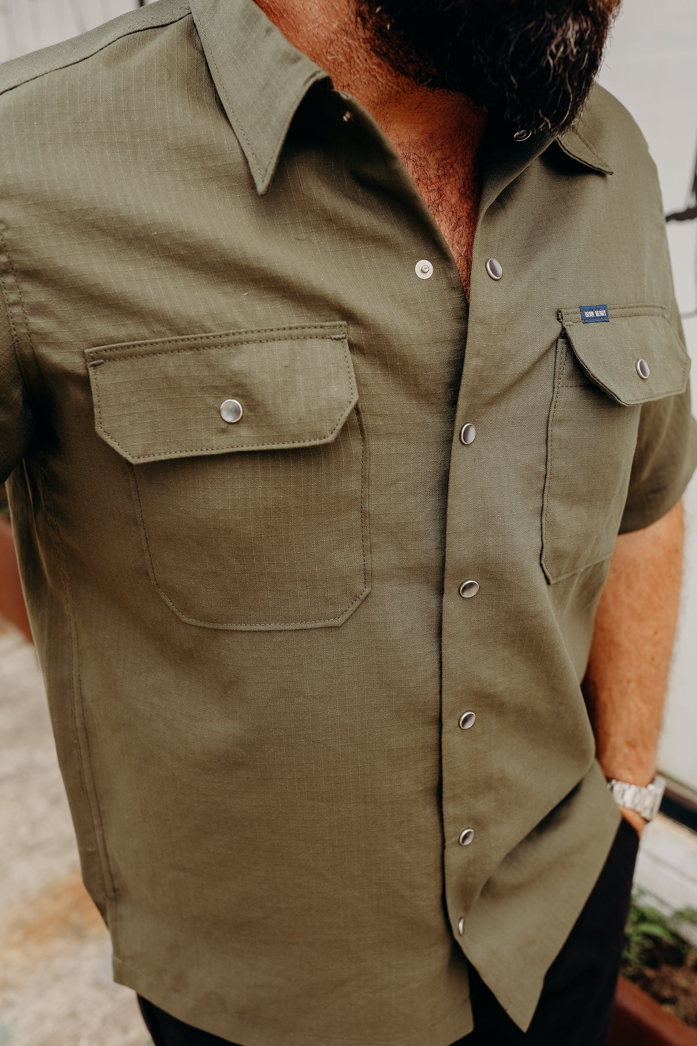 Ripstop Short Sleeved Mechanic Shirt - Green