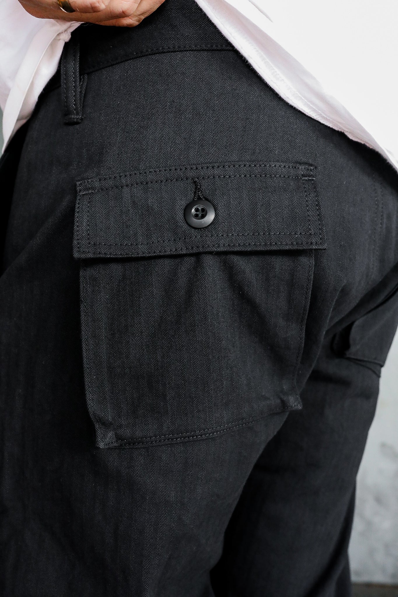 Fatigue Pant - Washed Black HBT