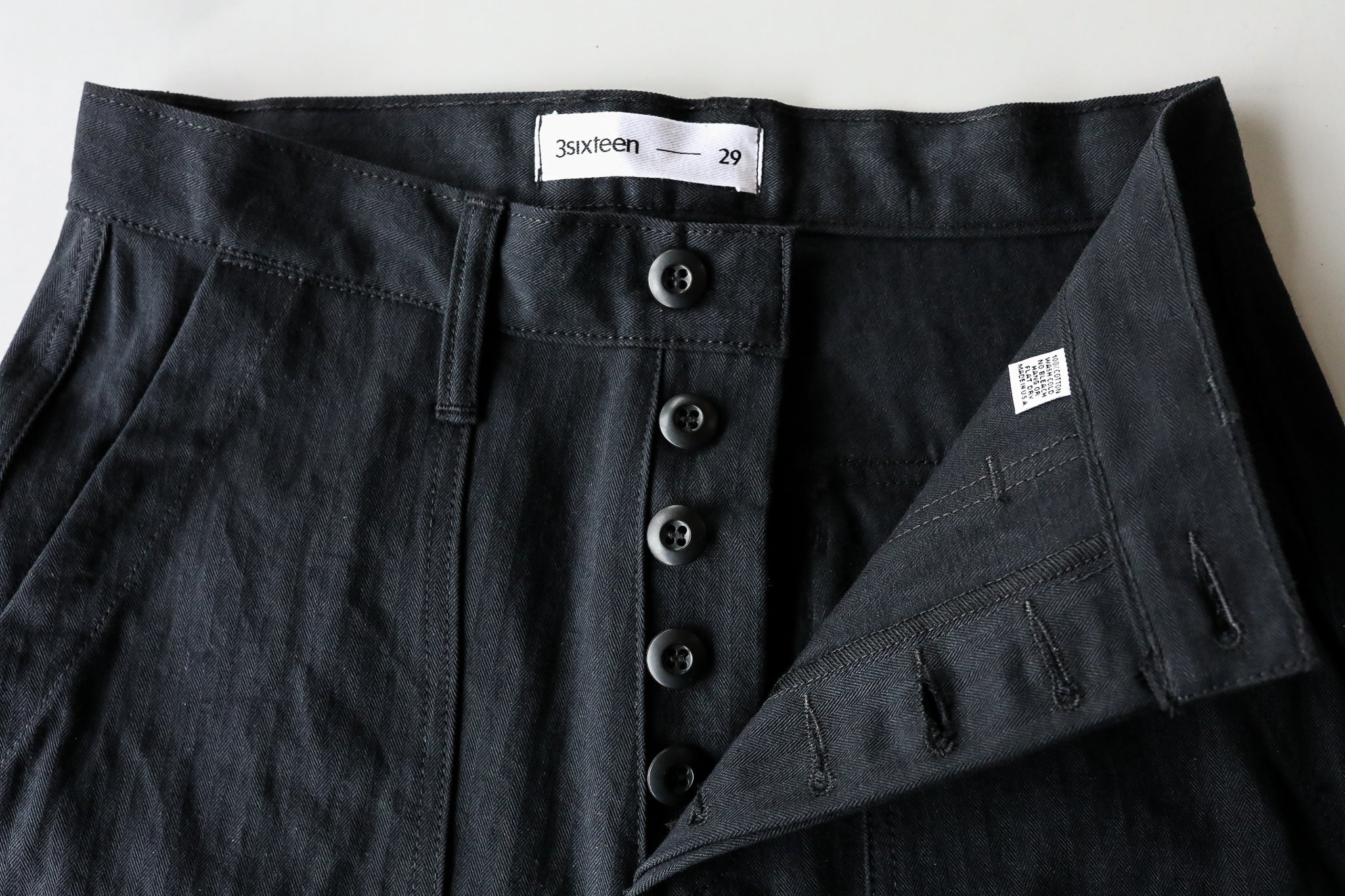 Fatigue Pant - Washed Black HBT